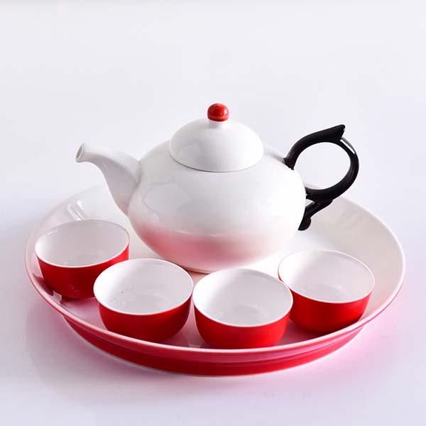 骨质瓷茶具套装 精致彩釉茶具广告礼品可定制logo