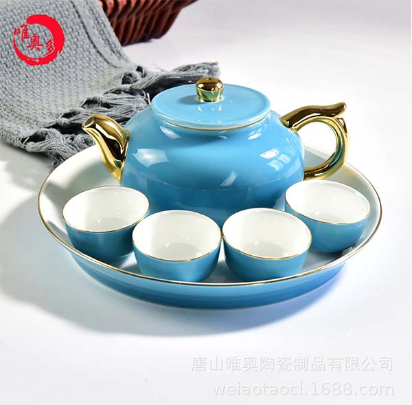 釉中彩55世纪
功夫茶具套装 茶壶茶杯茶盘六件套