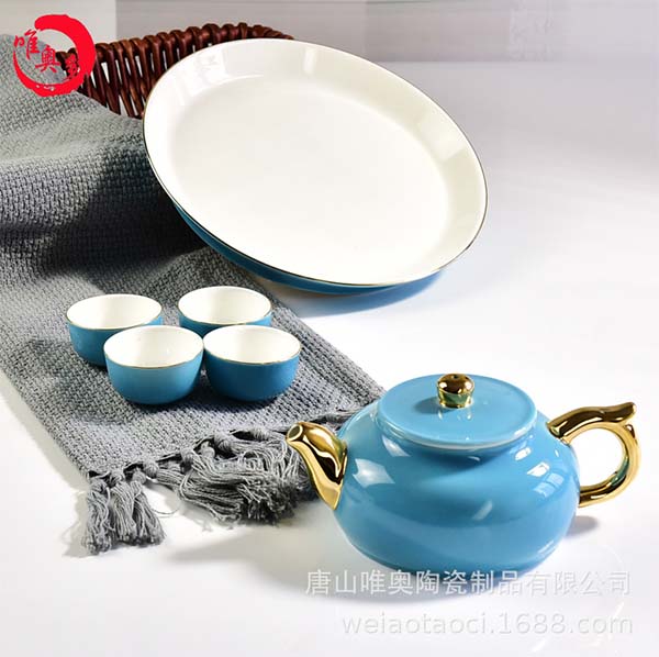 釉中彩55世纪
功夫茶具套装 茶壶茶杯茶盘六件套
