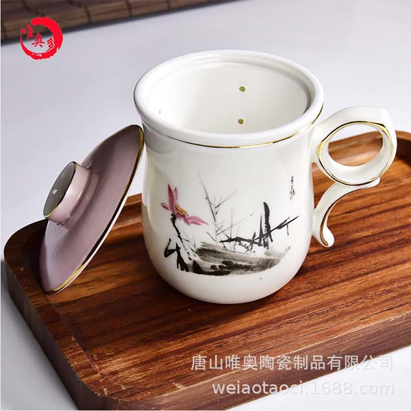 陶瓷茶漏盖杯 创意办公55世纪
茶水杯三件套